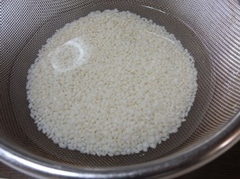 もち米は1時間水につける