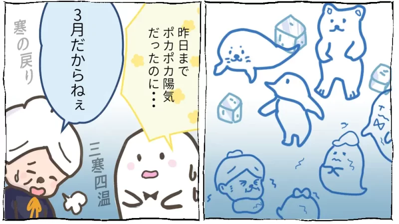 オレンジ香るおひさまマフィン漫画19段目:3月の天気は